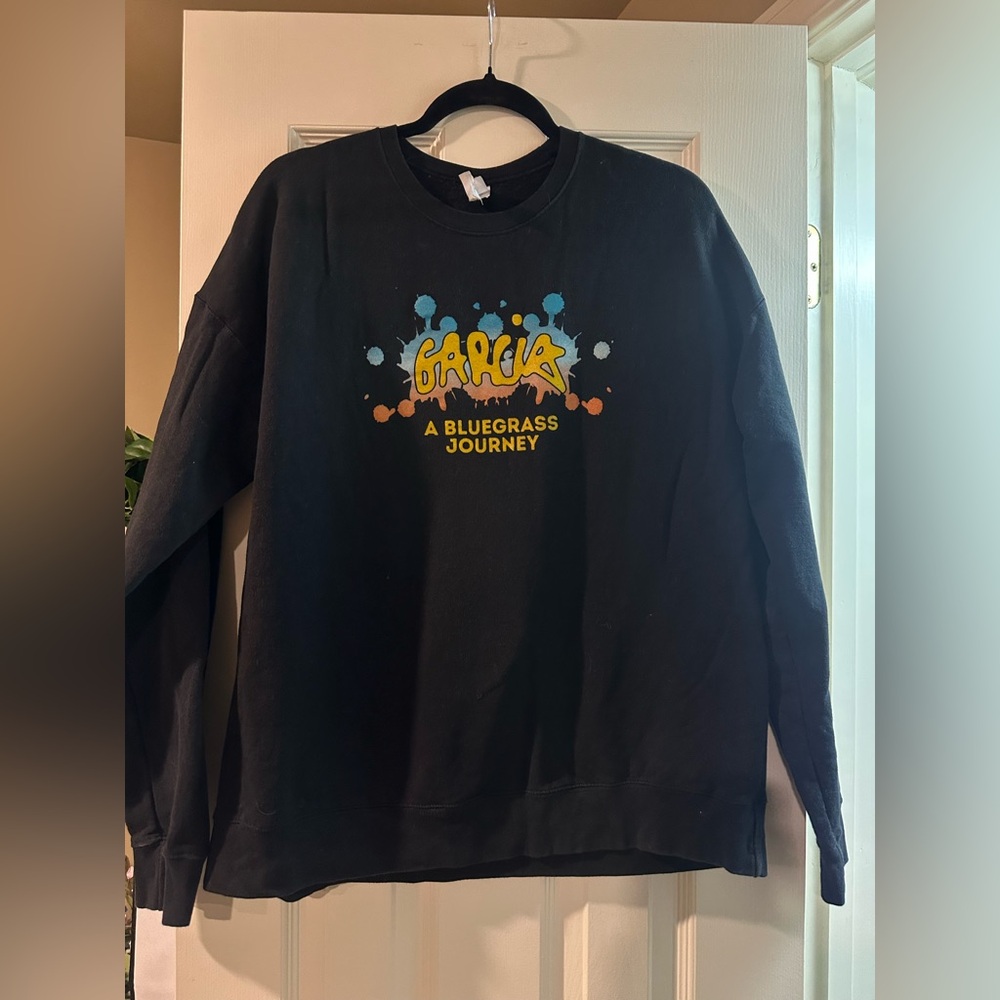 Large Sweatshirt Jerry Garcia Bluegrass Museum Black NWOT